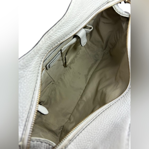 Vintage COLE HAAN white pebbled leather shoulder bag purse multi pockets - Picture 9 of 14